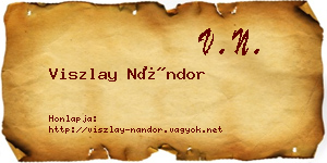 Viszlay Nándor névjegykártya