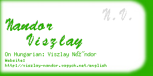 nandor viszlay business card